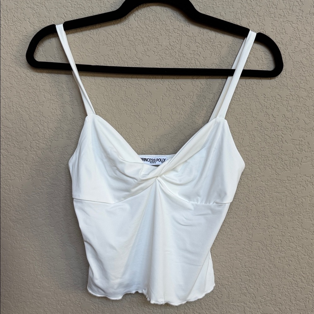 Princess Polly White Twist-Front Cami Tank Top - New Without Tags